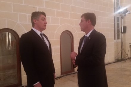 Predsjednik Vlade Zoran Milanović i slovenski kolega Miro Cerar (foto: Vlada RH)